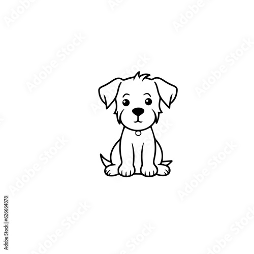 cute puppy doodle illustration