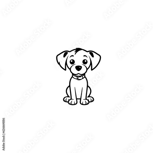 cute puppy doodle illustration