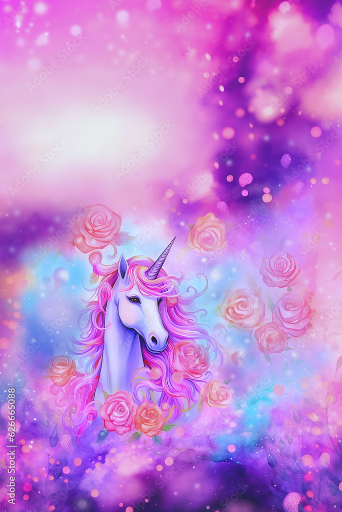 Vibrant Watercolor Unicorn Wallpaper