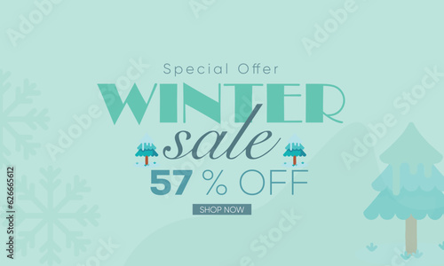 winter sale banner vector  winter sale 57  off  winter 57  off  winter sale banner background