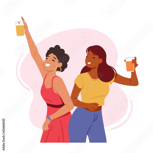 Young Women Enjoying Beer, Embracing Diverse Tastes And Breaking Societal Norms, Cartoon People Vector Illustration
