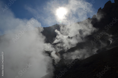 Hot Geothermal Vapors Rising Up From Volcanic Activity © dejavudesigns
