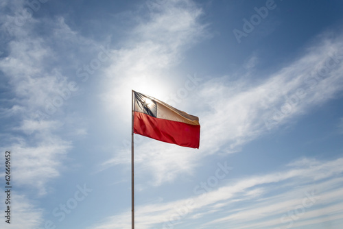 flag of chile against blue sky