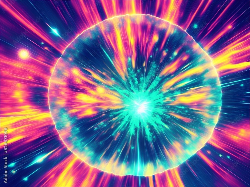 Obraz premium Abstract cyber light background. AI generated illustration