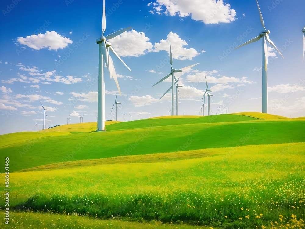 wind turbines farm, wind power wonderland, wind turbines windmill energy farm, Wind turbine in a yellow flower field of rapeseed wind turbines farm, wind power wonderland, wind turbines windmill energy farm, Wind turbine in a yellow flower field of rapeseed