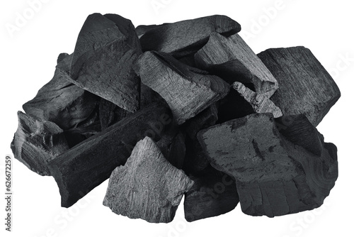 Fotografía Coal isolated on white background, full depth of field