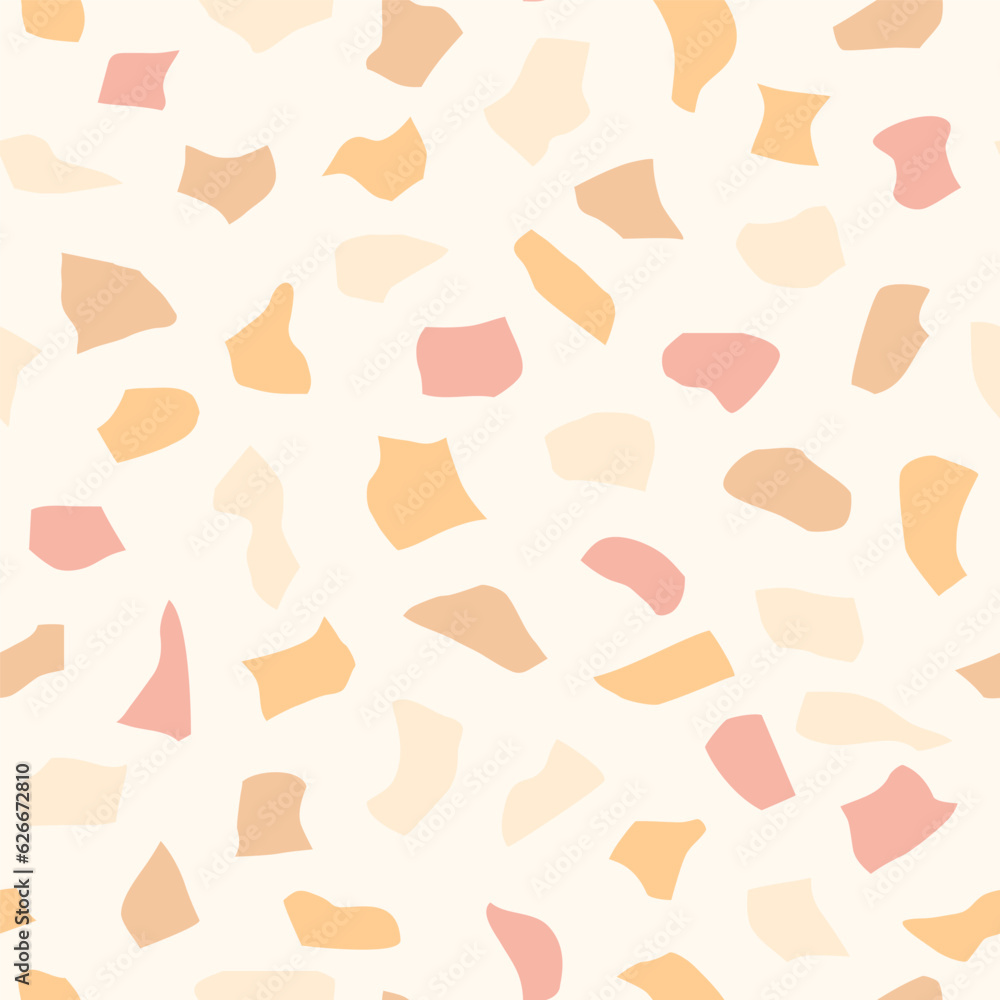 Vector abstract seamless pattern. Terrazzo floor tile imitation, stone texture. Trendy design for fabric, wrapping, backgrounds, wallpaper, textile. Vector abstract seamless pattern. Terrazzo floor tile imitation, stone texture. Trendy design for fabric, wrapping, backgrounds, wallpaper, textile.