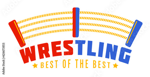 Vector vintage logo for a wrestling with ring.