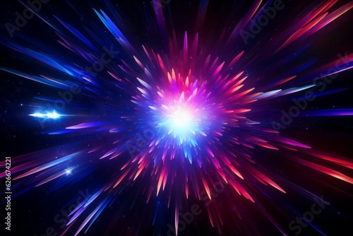 Cosmic starburst of colors in sci-fi futurism, Generative AI