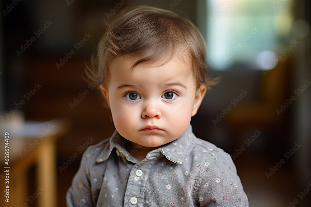 Portrait of serious stern baby Portrait of serious stern baby