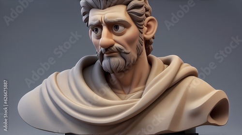 Philosopher and Thinker Cartoon Character Shaped Sculpture - Philosophy, Stoicism, Existentialism, Modernism