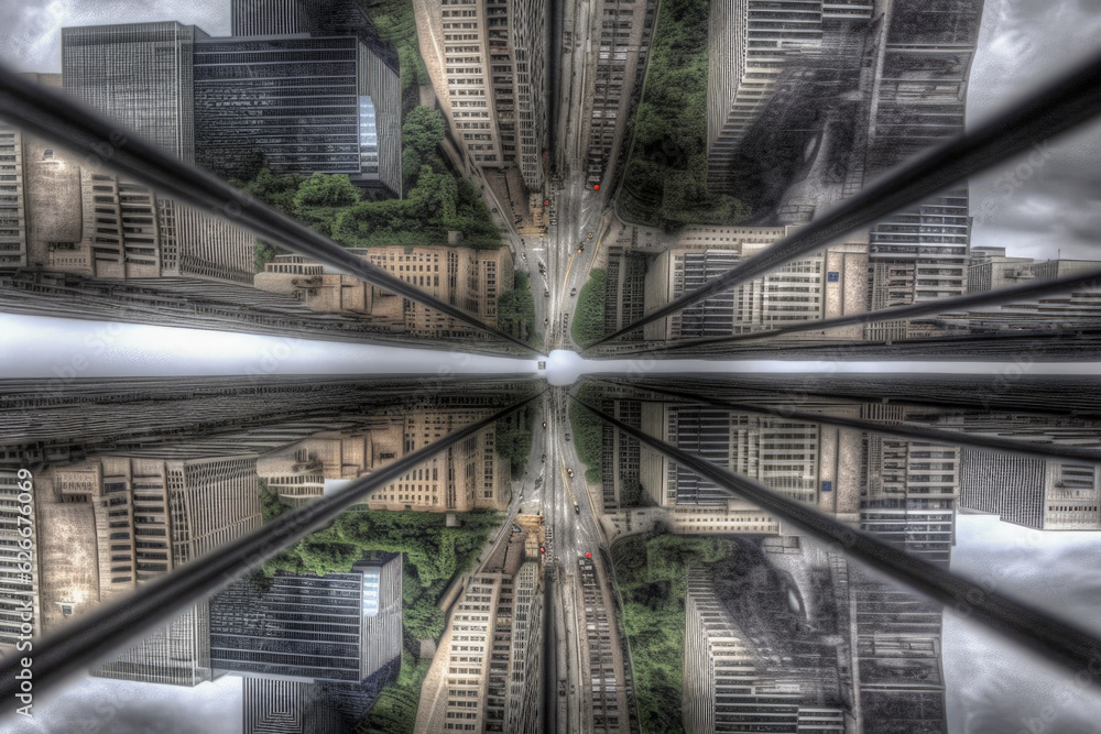 Obraz premium Bio Architecture Skyscraper - Generative AI