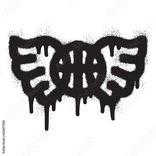 Basketball and wings with black spray paint