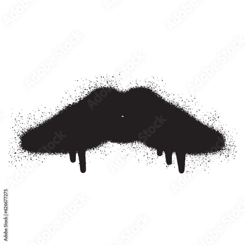 Mustache graffiti with black spray paint