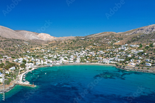 Aerial view of Kini Beach in Syros  Greece