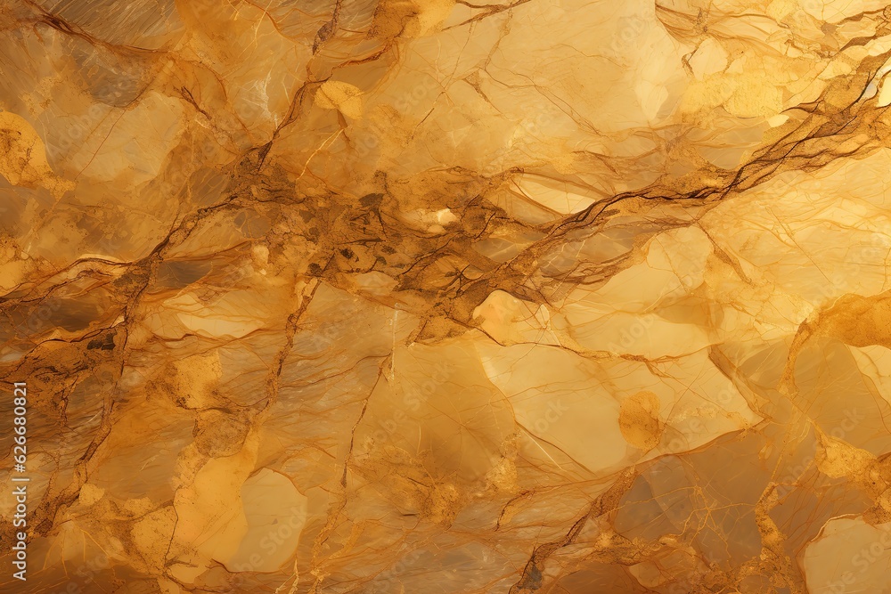 Fototapeta premium Sahara Gold marble tiles, characterized by a golden background with dark veins