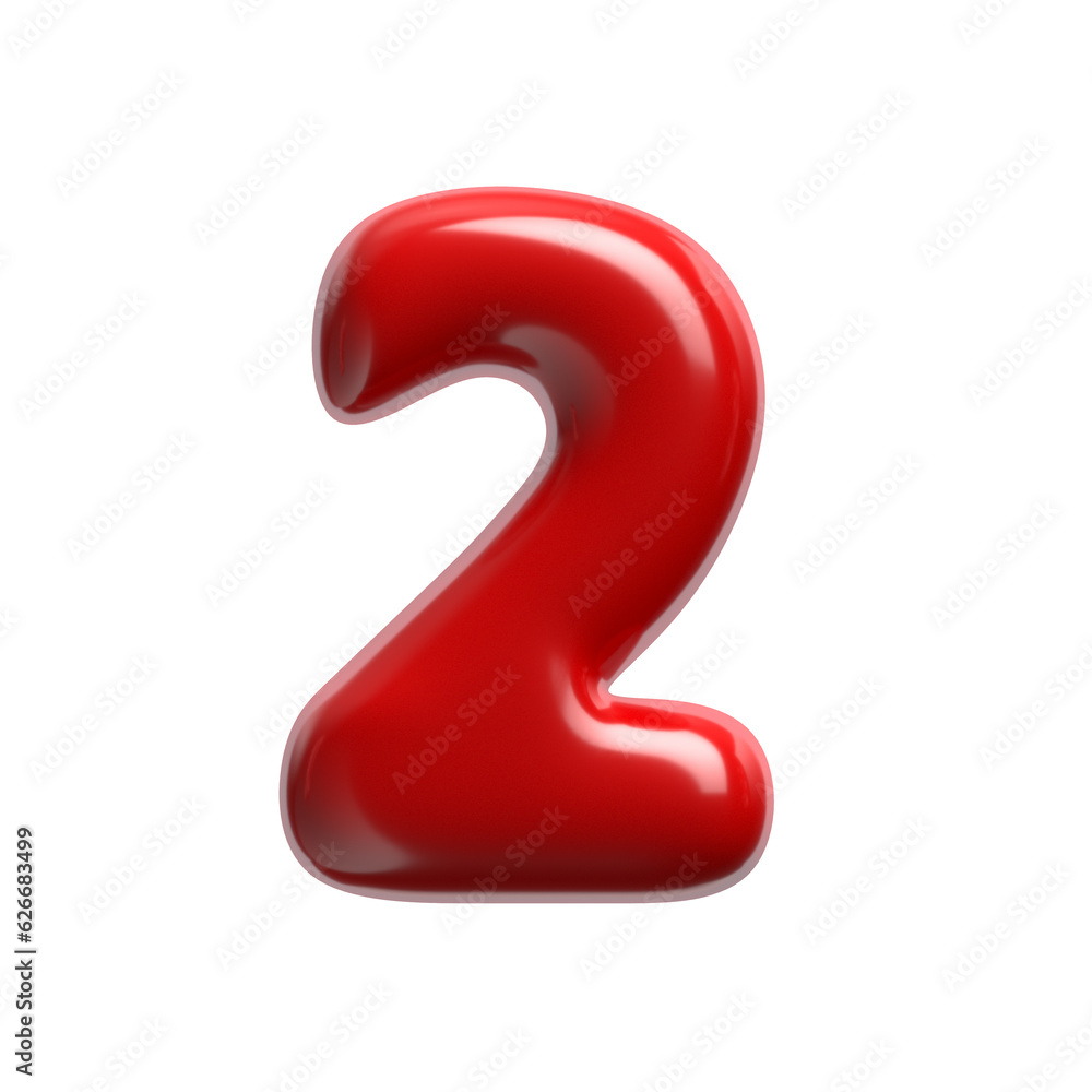 red cartoon number 2 - 3d glossy digit - Suitable for events, design or passion related subjects red cartoon number 2 - 3d glossy digit - Suitable for events, design or passion related subjects