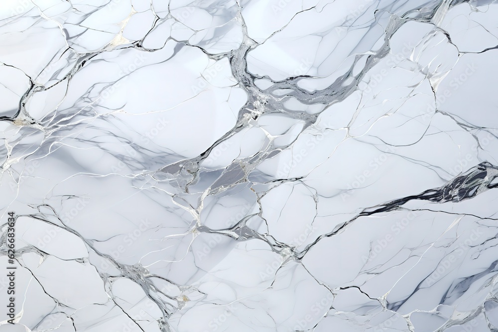 Bianco Venatino marble tiles, with a white background and flowing gray veins.