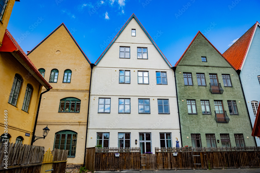 Fototapeta premium Medieval and Hansa inspired living area Jakriborg in Hjarup, Sweden