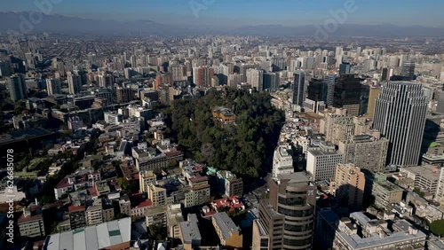 Aerial shot in Santiago, Chile. The most modern city in Latin America.
 photo