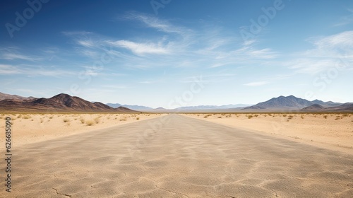 Empty Desert Road horizontal With Copy Space