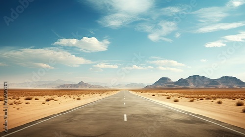 Empty Desert Road With Copy Space