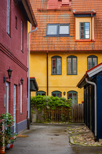 Fototapeta Naklejka Na Ścianę i Meble -  Medieval and Hansa inspired  living area Jakriborg in Hjarup, Sweden
