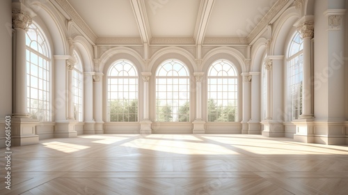 realistic empty room interior design, AI generated image