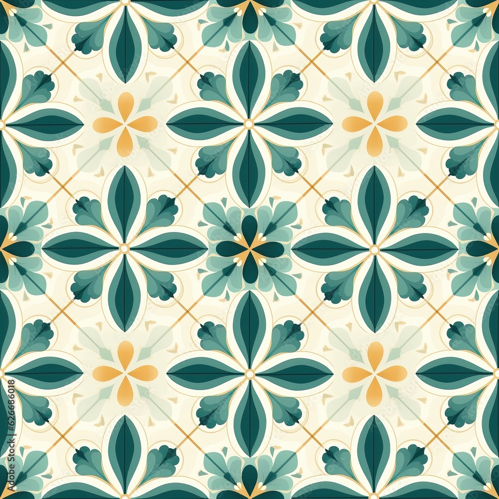 Seamless pattern illustration in traditional style - like Portuguese tiles Seamless pattern illustration in traditional style - like Portuguese tiles