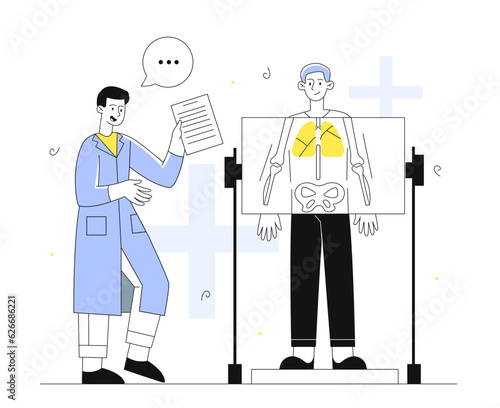 Doctor with Xray scan line concept © Aleksey