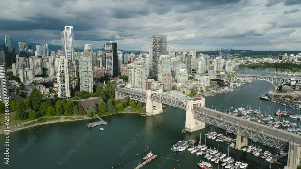 Aerial view of the skyscrapers in Downtown of Vancouver, Canada Aerial view of the skyscrapers in Downtown of Vancouver, Canada