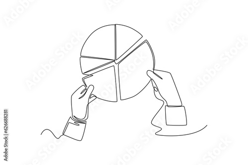 Continuous one line drawing investment and stock concept. Single line draw design vector graphic illustration.