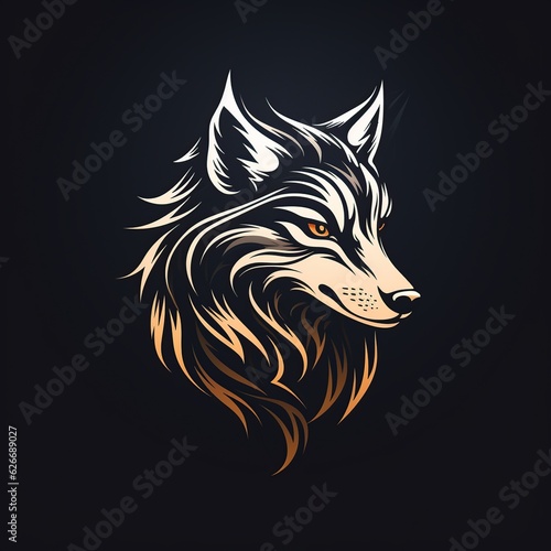 Wolf animal wildlife abstract logo  AI generated image