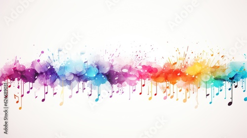 Music note with watercolor style background, AI generated image