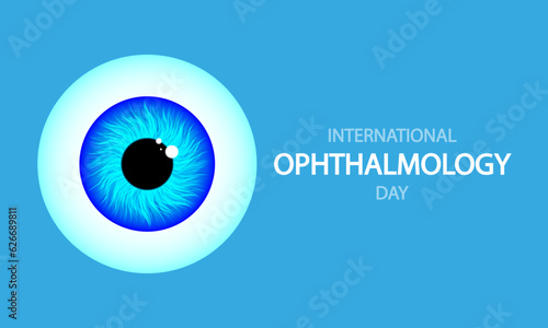 Ophthalmology Day International eyes typography, vector art illustration.