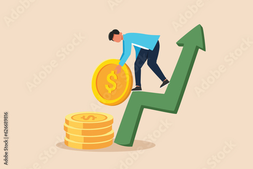 Investment and stock concept. Colored flat vector illustration isolated. 