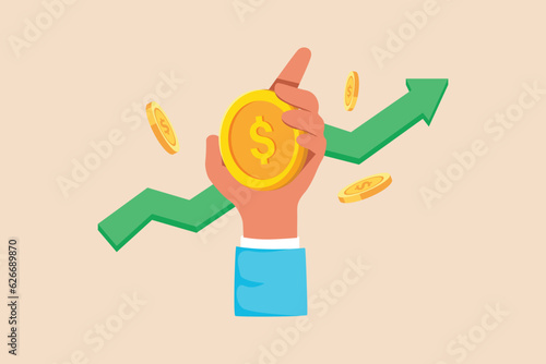 Investment and stock concept. Colored flat vector illustration isolated. 