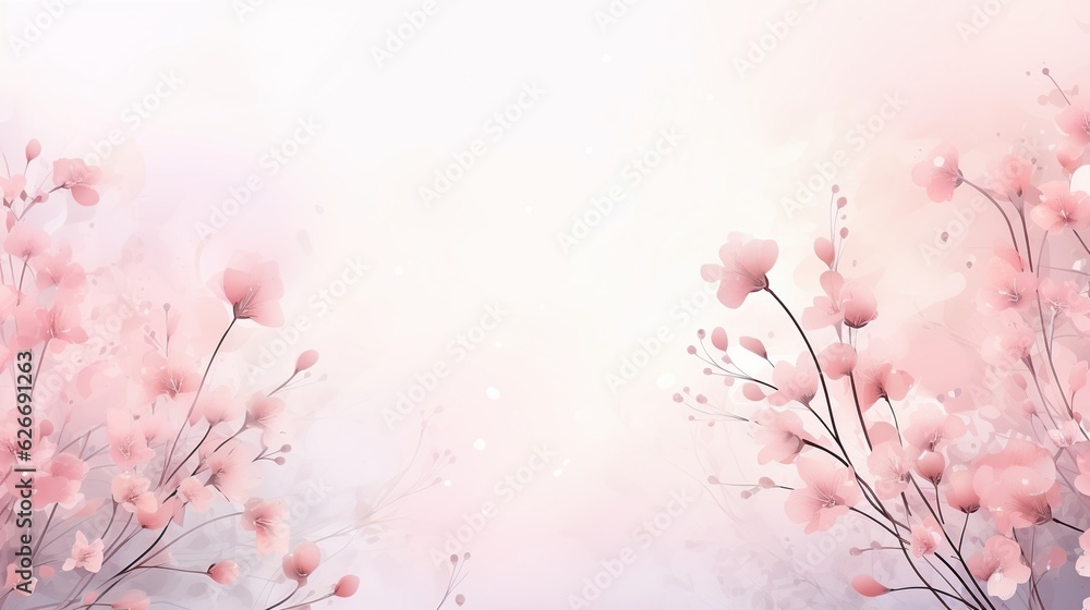 Elegant flower with watercolor style for background and invitation wedding card, AI generated image