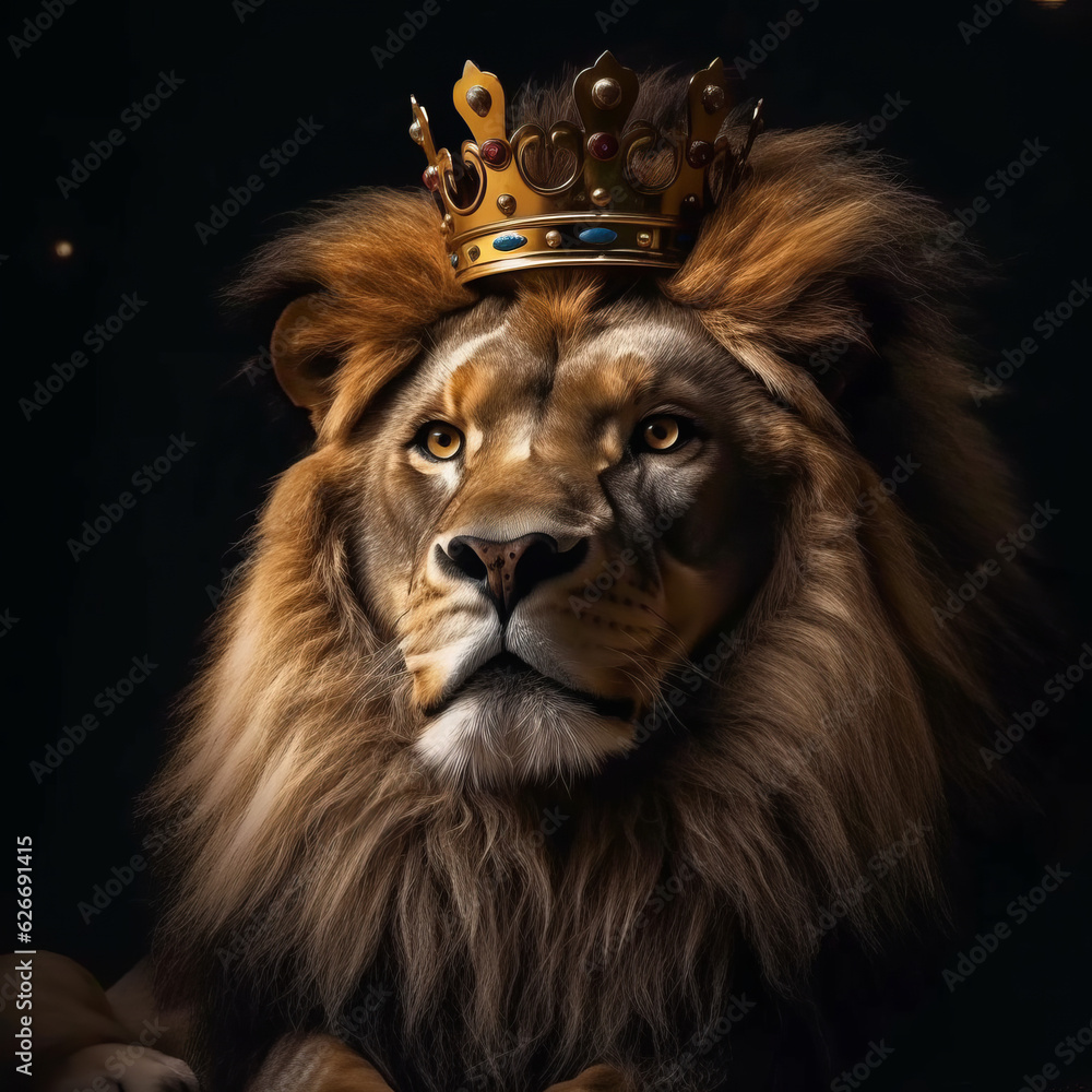 Lion, Lion With King Crown, Lion King, Lion King, Real Lion, Royal Lion 