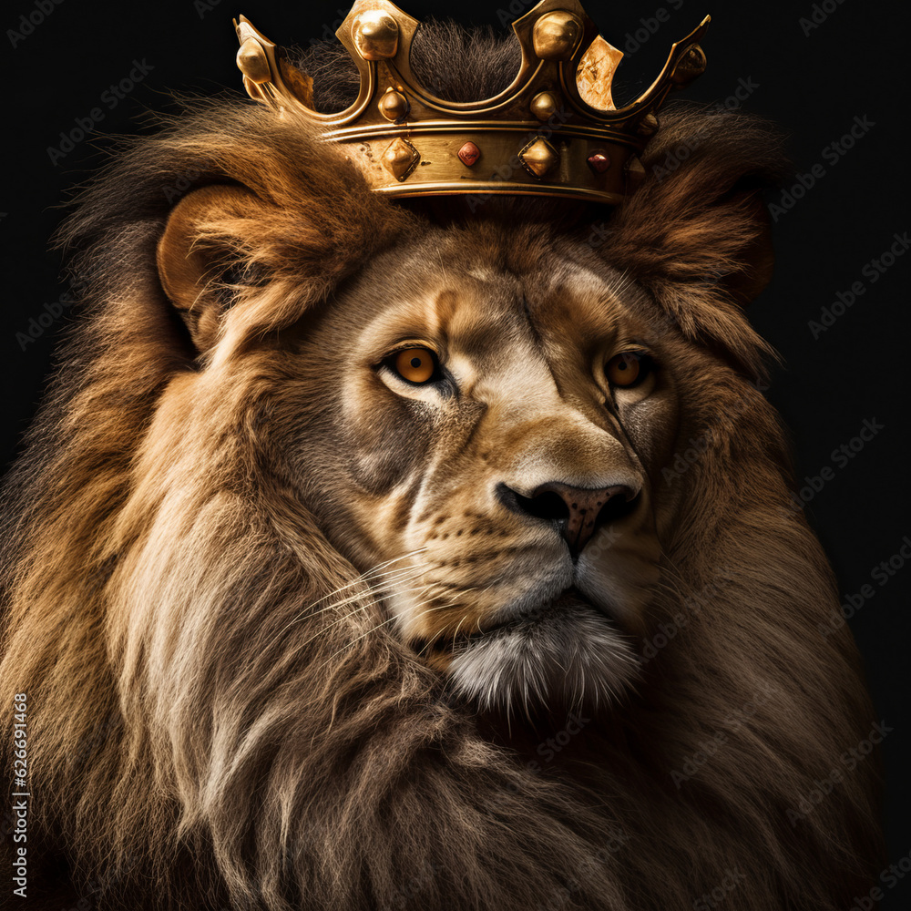 Lion, Lion with king crown, lion king, lion king, real lion, royal lion ...