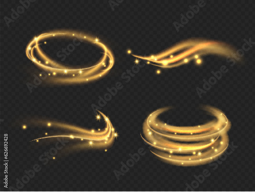 Wind effect. Magic transparent shapes and symbols and swirls decent vector magician realistic template