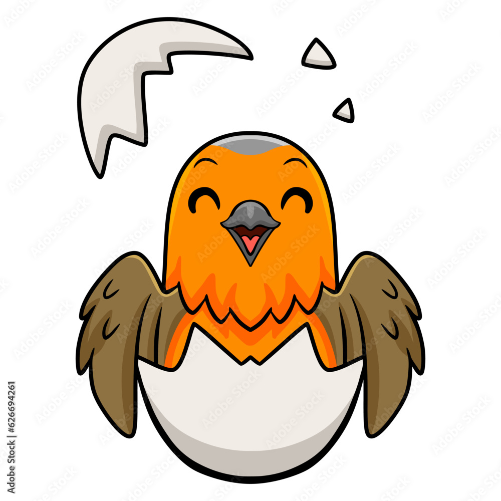 Obraz premium Cute bird cartoon inside from egg