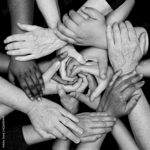 diversity and inclusion hands of peace. women uniting for social justice