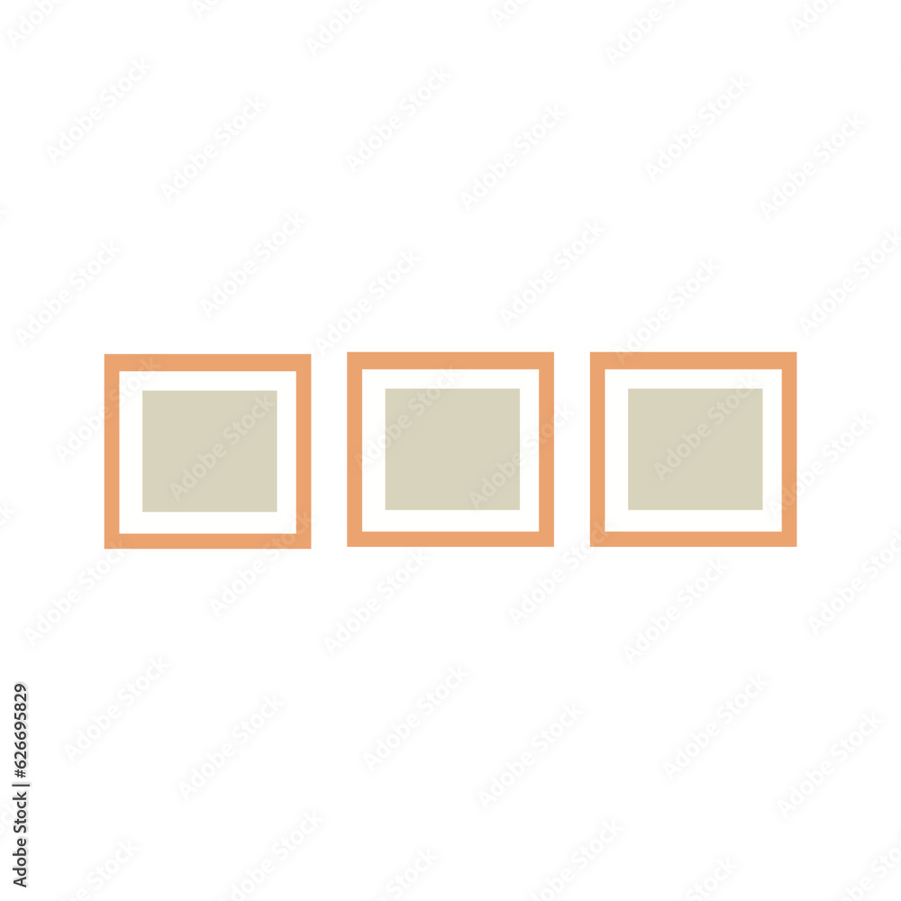 3 framed paintings on the wall illustration, cartoon wall art painting design template elements, home decor vector 3 framed paintings on the wall illustration, cartoon wall art painting design template elements, home decor vector