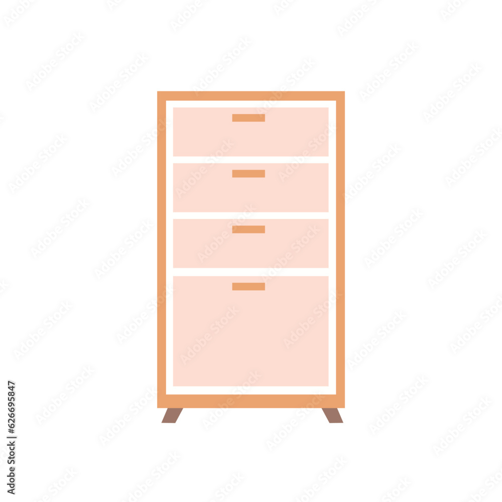 Vectical cabinet illustration vector, free standing cabinet in flat design style, home decor concept Vectical cabinet illustration vector, free standing cabinet in flat design style, home decor concept