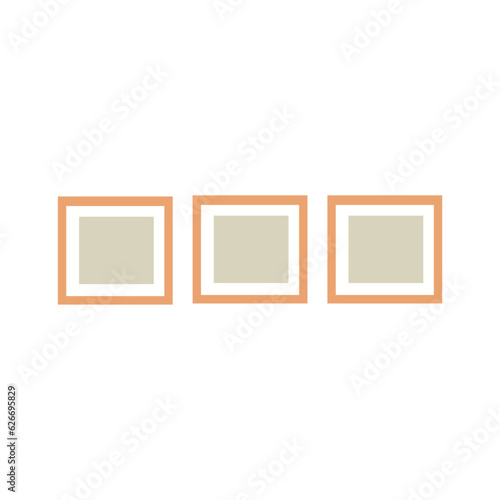 3 framed paintings on the wall illustration, cartoon wall art painting design template elements, home decor vector