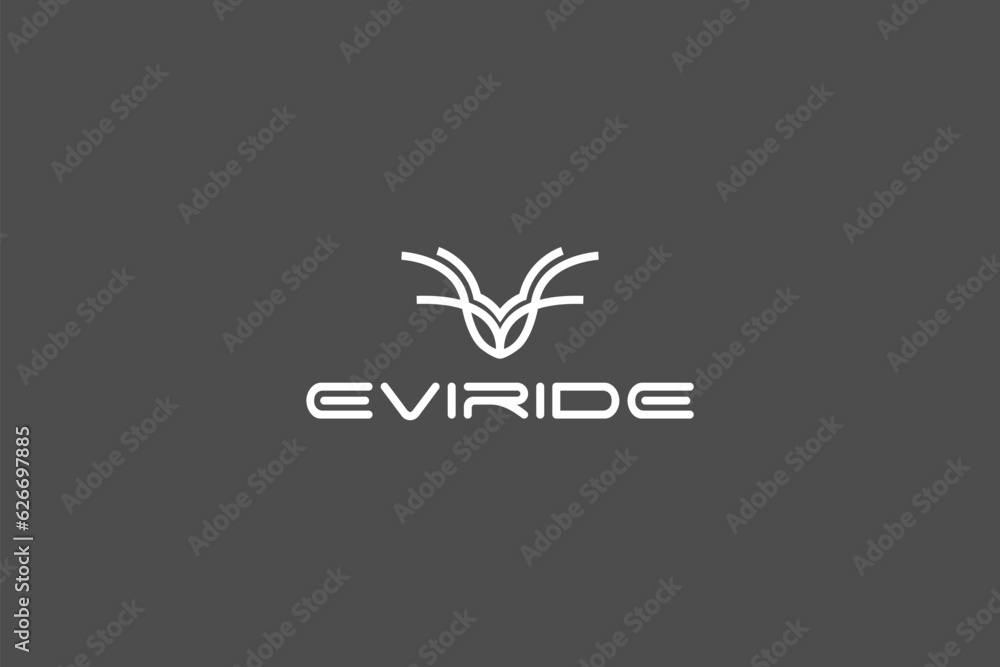 Deer head antler horn logo design line style animal icon symbol Deer head antler horn logo design line style animal icon symbol