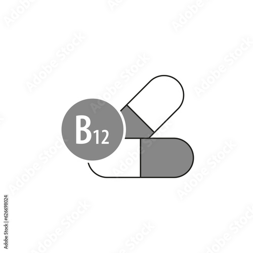 Vitamin B12 icon. Vector illustration. EPS 10.