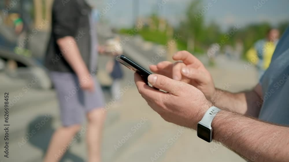 City, smartphone and hands of man typing message, email or post on internet, planning schedule outside. Technology, 5g communication and networking, businessman online writing text or social media. City, smartphone and hands of man typing message, email or post on internet, planning schedule outside. Technology, 5g communication and networking, businessman online writing text or social media.