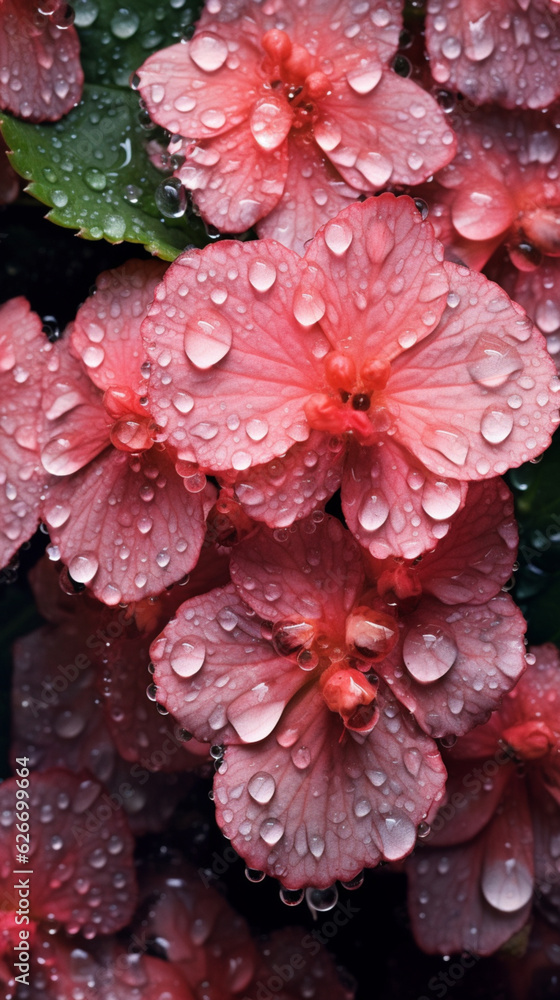 Coral Bells flowers with water droplets Coral Bells flowers with water droplets